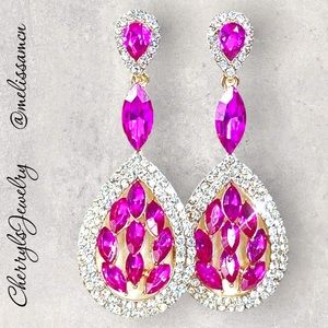 Pink Crystal Special Occasion Earrings